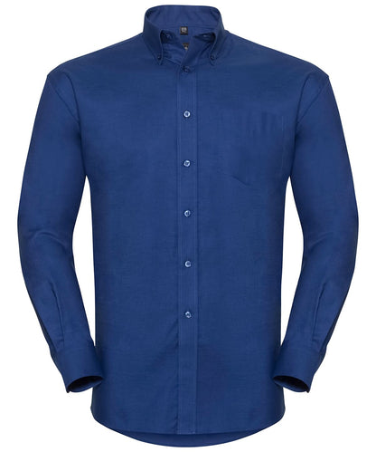 Russell Collection Long sleeve easycare Oxford shirt J932M - Bright Royal - Customisable Shirts