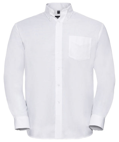 Russell Collection Long sleeve easycare Oxford shirt J932M - White - Customisable Shirts