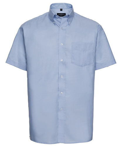 Russell Collection Short sleeve easycare Oxford shirt J933M - Oxford Blue - Customisable Shirts