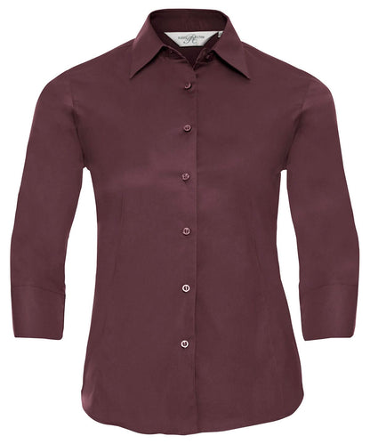 Russell Collection Womens sleeve easycare fitted shirt J946F - Port 2XL - Customisable Shirts