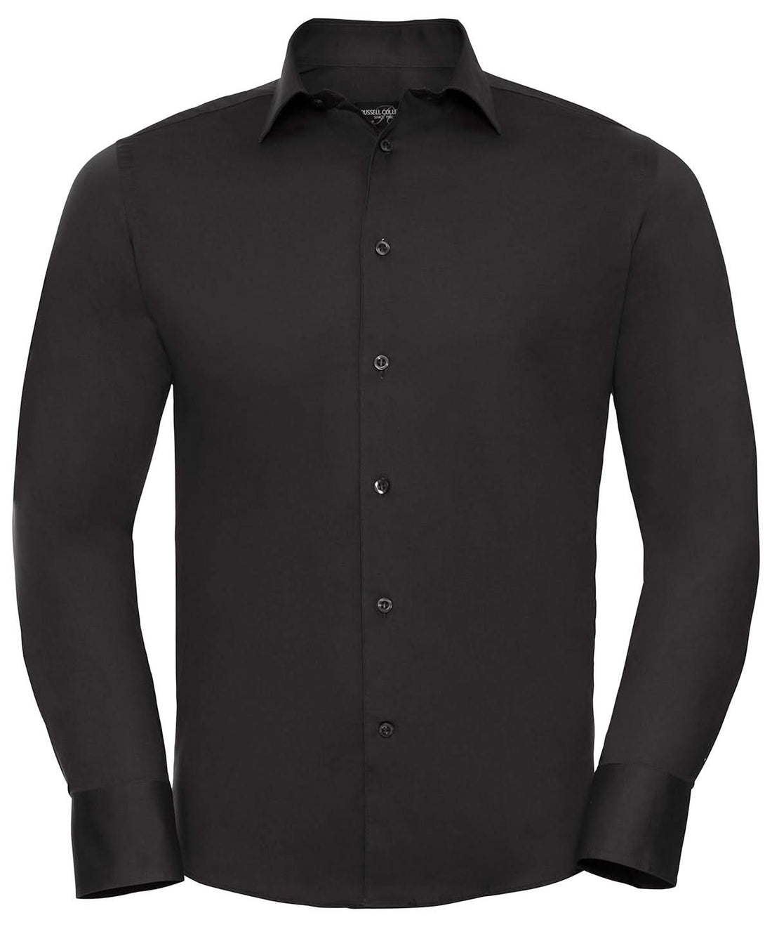 Russell Collection Long sleeve easycare fitted shirt J946M - Black - Customisable Shirts