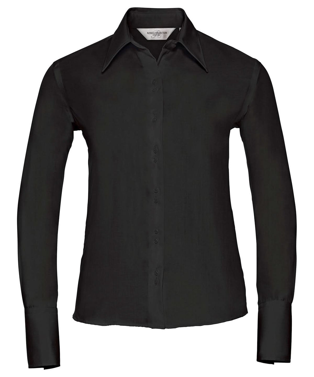 Russell Europe Womens long sleeve ultimate non iron shirt J956F - Black - Customisable Shirts