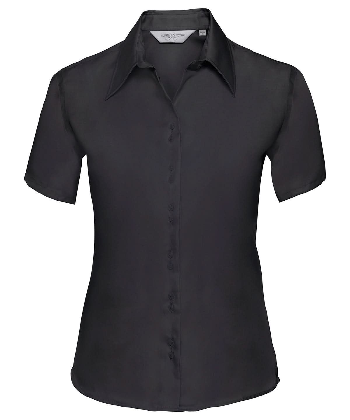 Russell Europe Womens short sleeve ultimate non iron shirt J957F - Black - Customisable Shirts