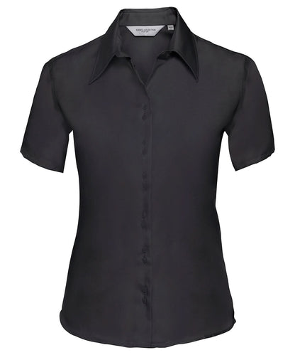 Russell Europe Womens short sleeve ultimate non iron shirt J957F - Black - Customisable Shirts
