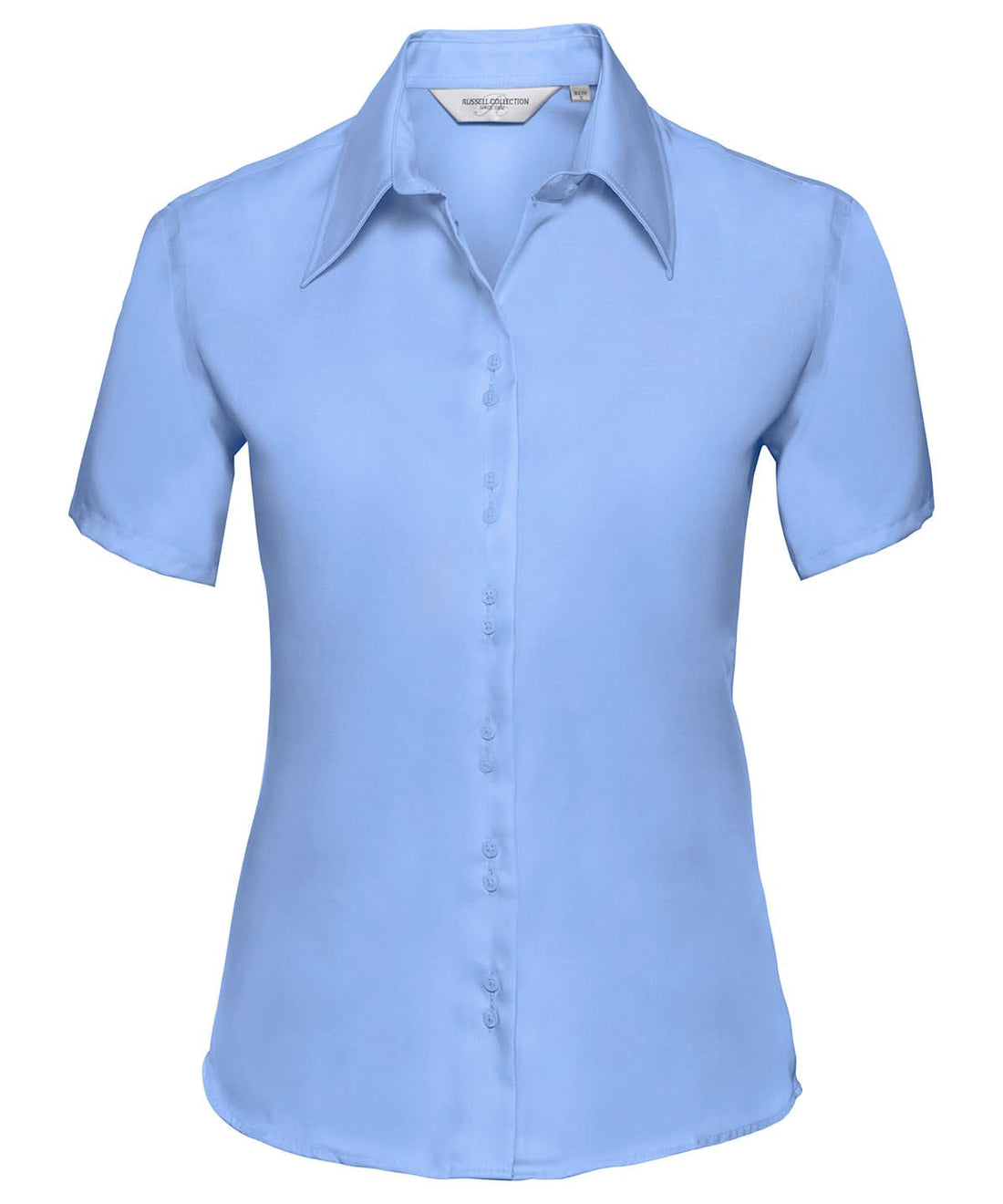Russell Europe Womens short sleeve ultimate non iron shirt J957F - Bright Sky - Customisable Shirts