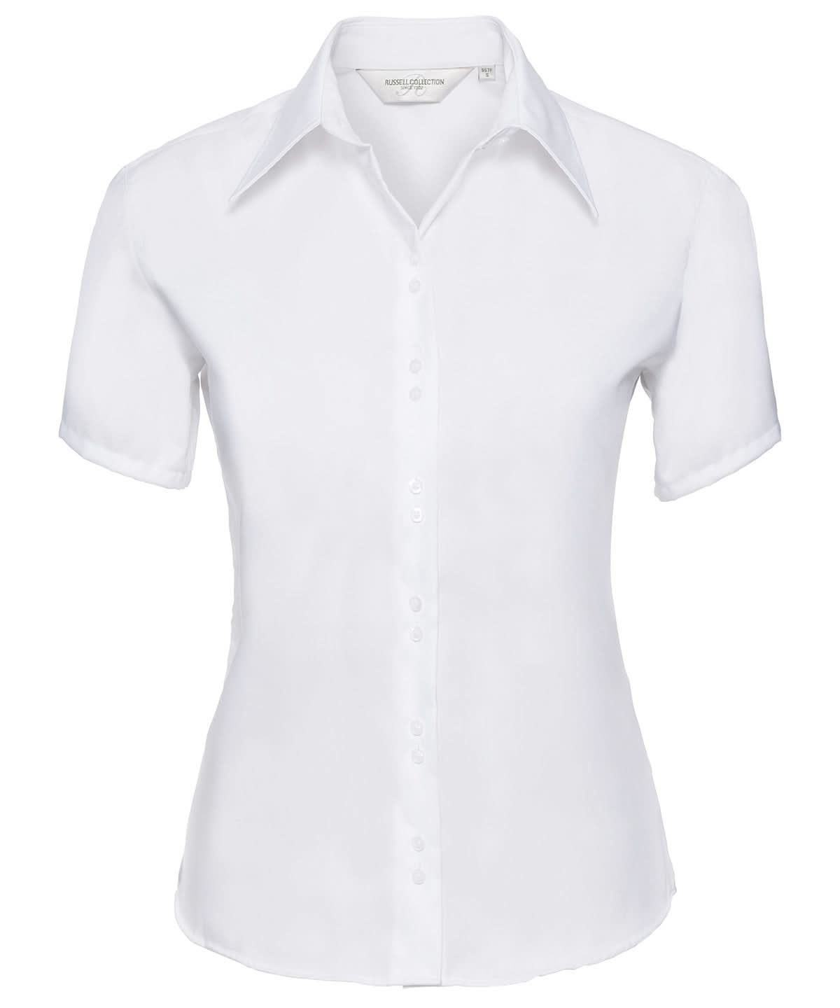 Russell Europe Womens short sleeve ultimate non iron shirt J957F - White - Customisable Shirts