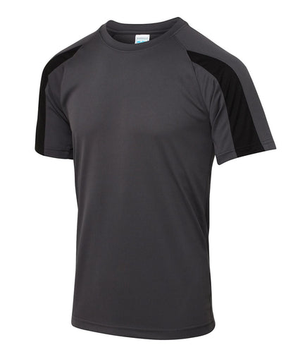 AWDis Just Cool Contrast cool T JC003 - Charcoal Jet Black - Customisable T-Shirts