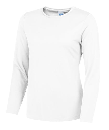 AWDis Just Cool Womens long sleeve cool T JC012 - Arctic White - Customisable T-Shirts