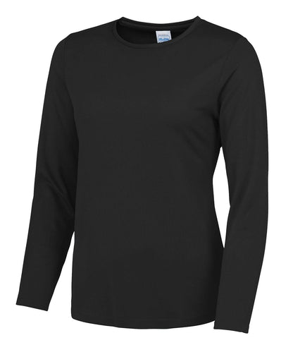 AWDis Just Cool Womens long sleeve cool T JC012 - Jet Black - Customisable T-Shirts