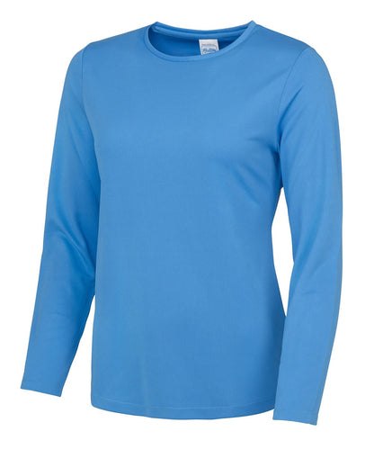 AWDis Just Cool Womens long sleeve cool T JC012 - Sapphire Blue - Customisable T-Shirts
