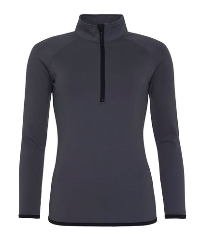 AWDis Just Cool Womens cool zip sweatshirt JC036 - Charcoal Jet Black - Customisable Sweatshirts