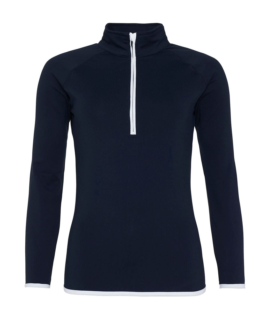AWDis Just Cool Womens cool zip sweatshirt JC036 - French Navy Arctic White - Customisable Sweatshirts