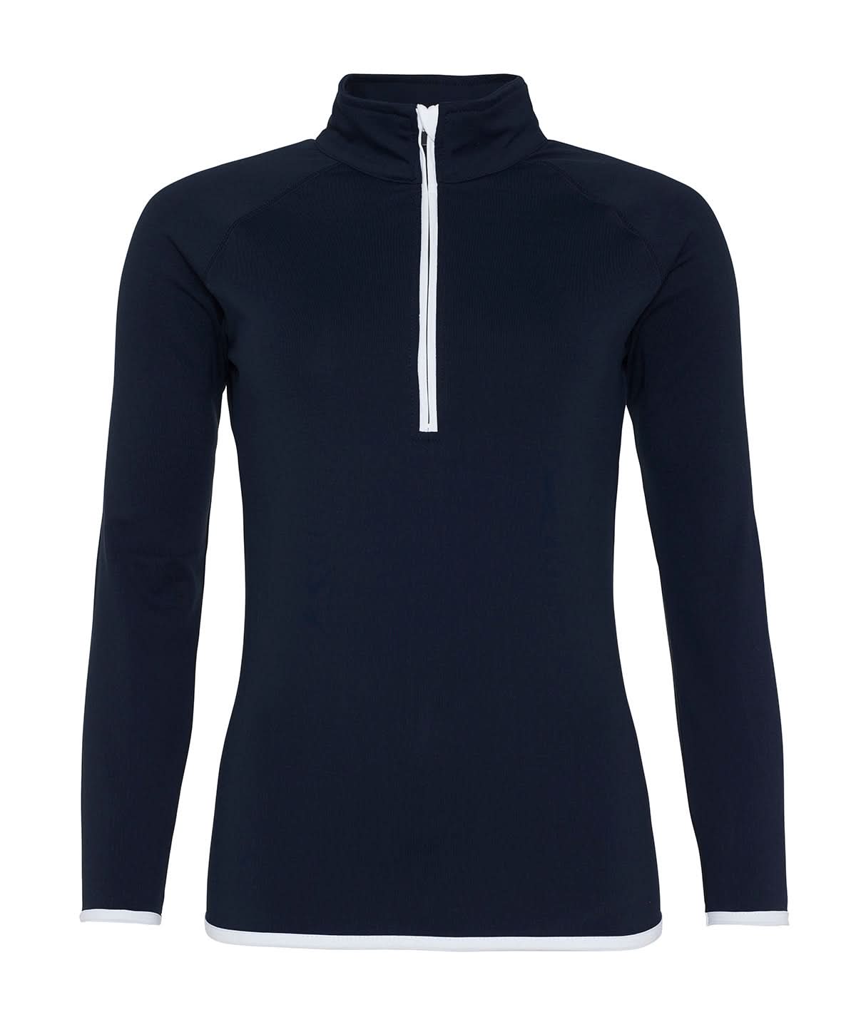 AWDis Just Cool Womens cool zip sweatshirt JC036 - French Navy Arctic White - Customisable Sweatshirts