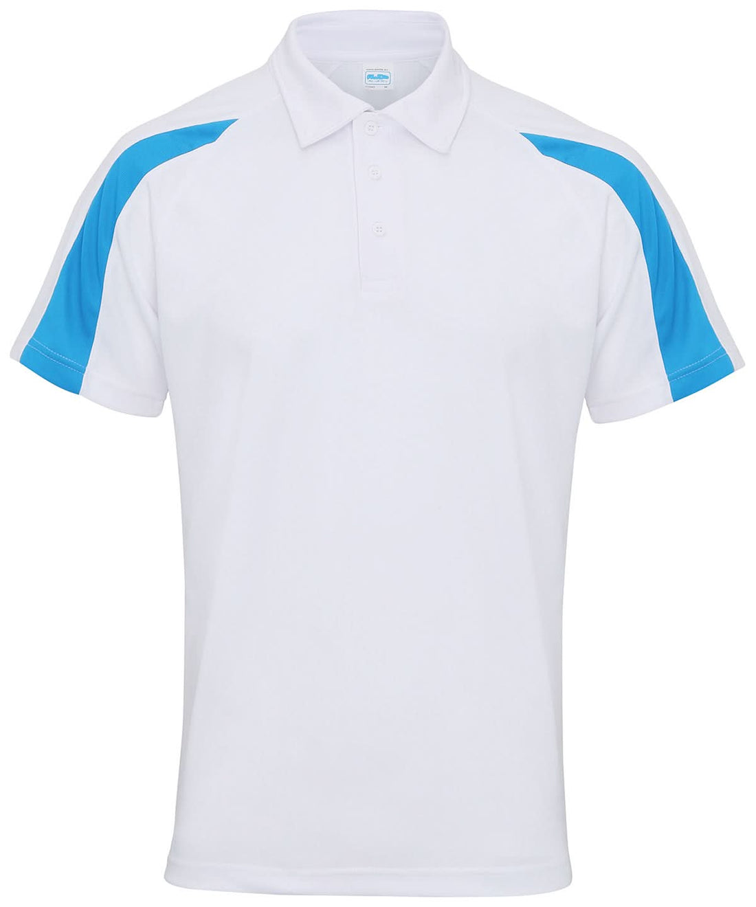 AWDis Just Cool Contrast cool polo JC043 - Arctic White Sapphire Blue - Customisable Polos