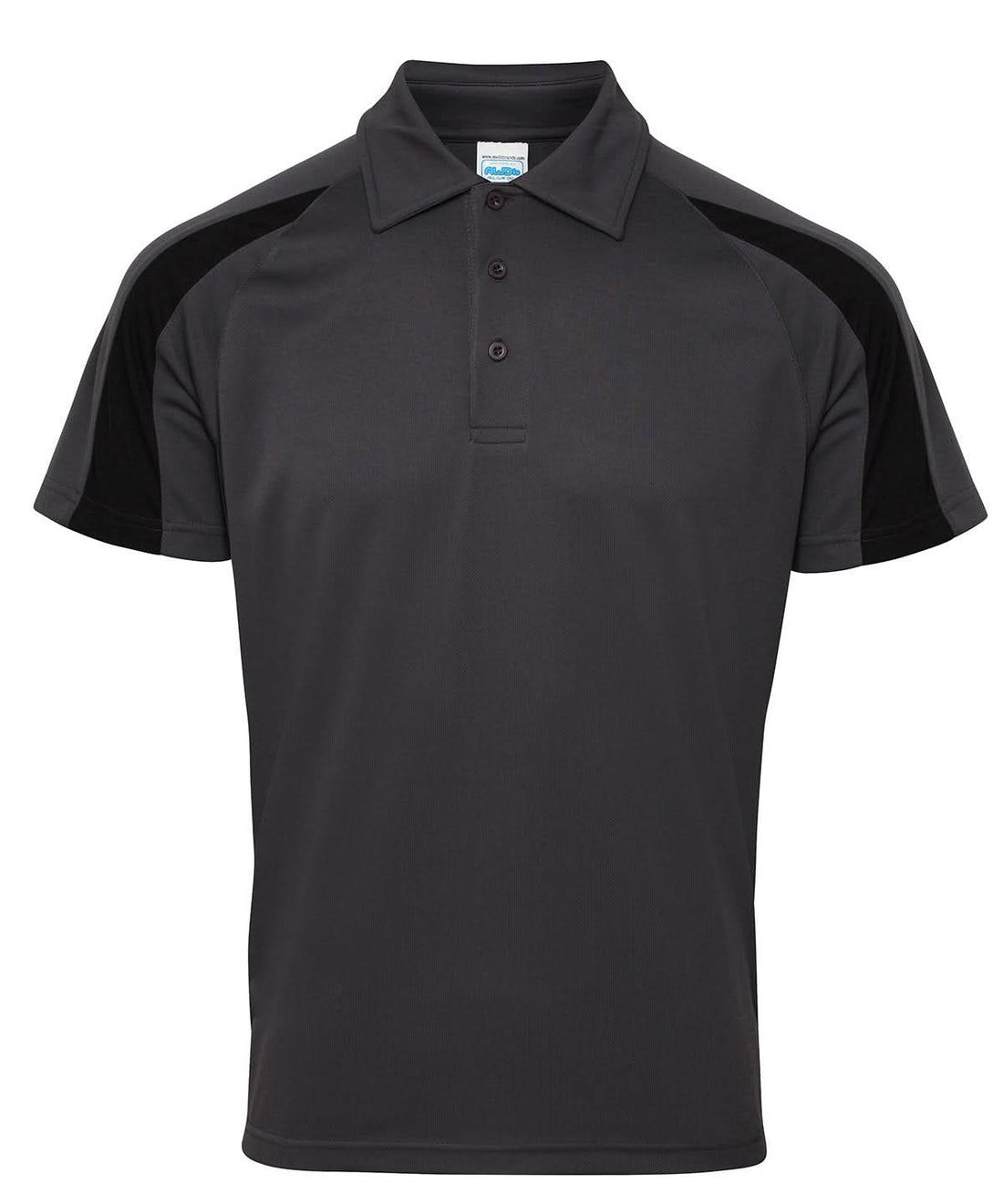 Awdis Just Cool Contrast Polo JC043 - Charcoal Jet Black - Customisable Polos