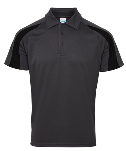 AWDis Just Cool Contrast cool polo JC043 - Charcoal Jet Black - Customisable Polos