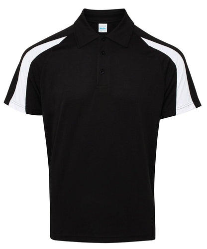 AWDis Just Cool Contrast cool polo JC043 - Jet Black Arctic White - Customisable Polos