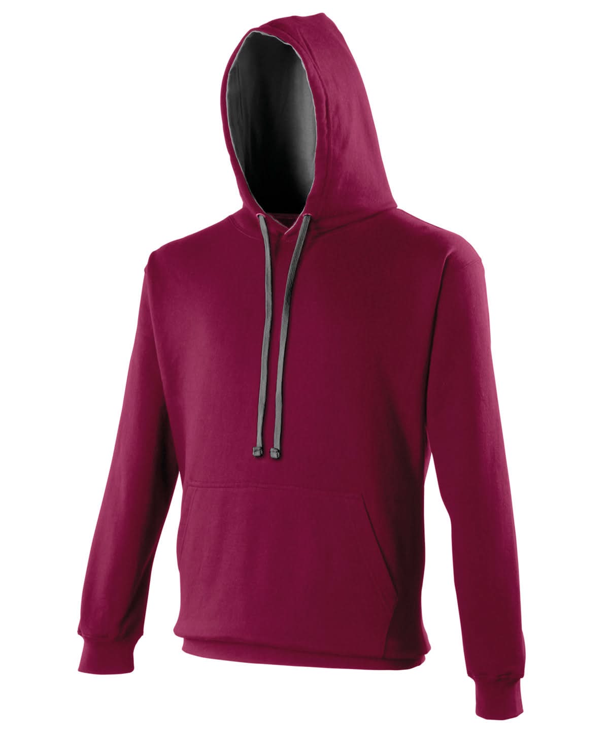 AWDis Just Hoods Varsity Hoodie Burgundycharcoal JH003 - Burgundycharcoal - Customisable Hoodies