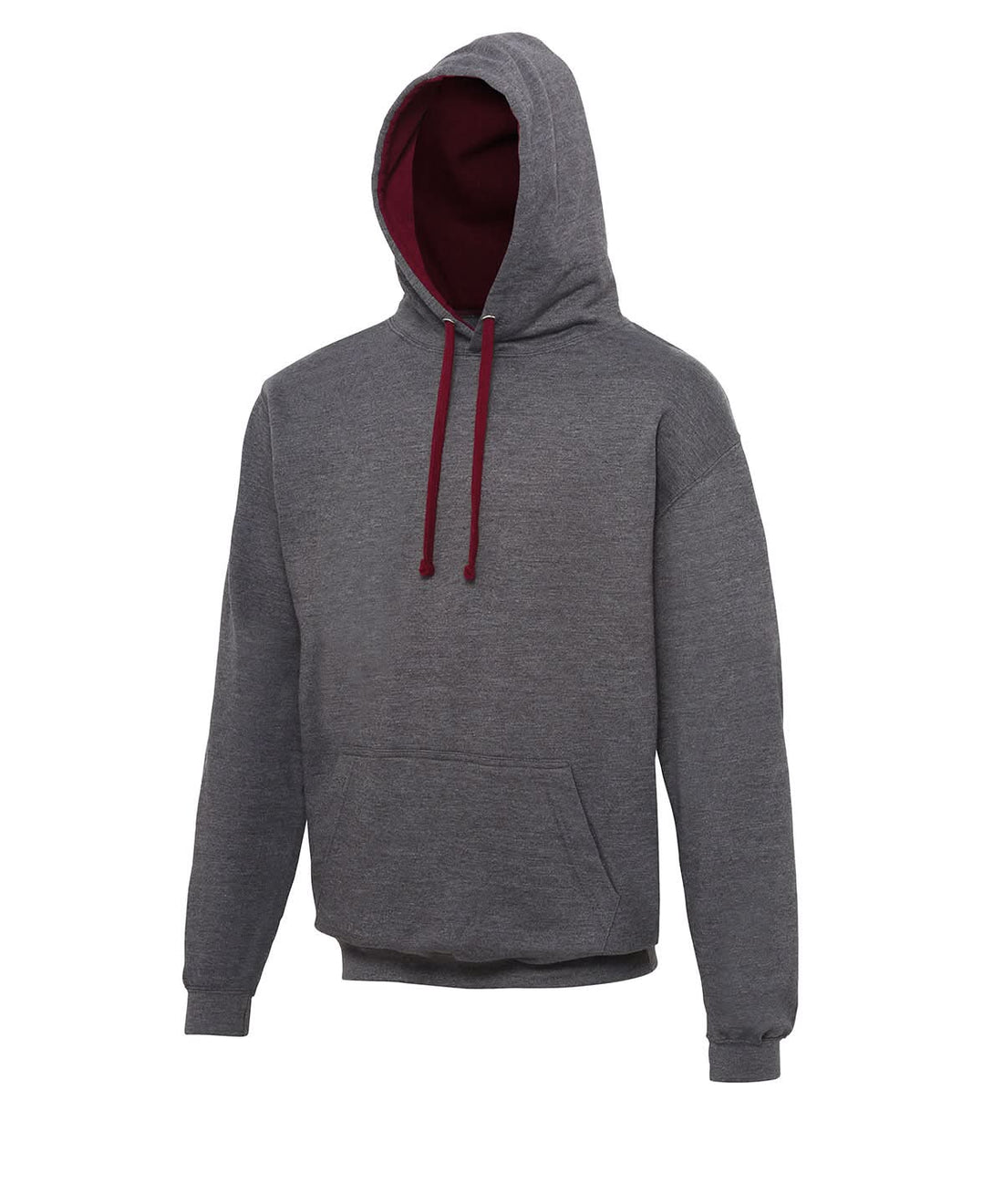 AWDis Just Hoods Varsity Hoodie Charcoalburgundy JH003 - Charcoalburgundy - Customisable Hoodies