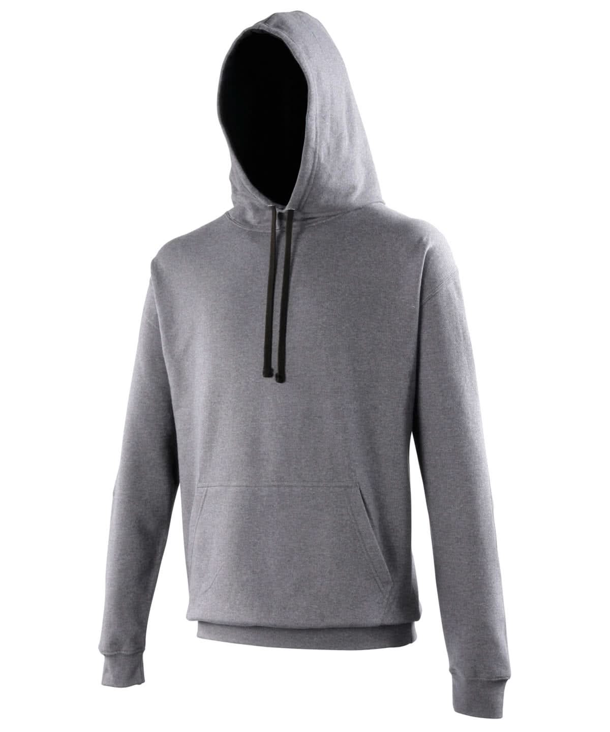 AWDis Just Hoods Varsity Hoodie Charcoaljet Black JH003 - Charcoaljet Black - Customisable Hoodies