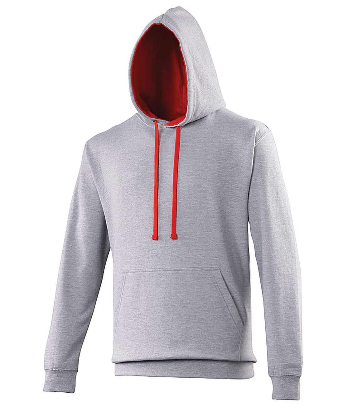 AWDis Just Hoods Varsity Hoodie Heather Greyfire Red JH003 - Heather Greyfire Red - Customisable Hoodies