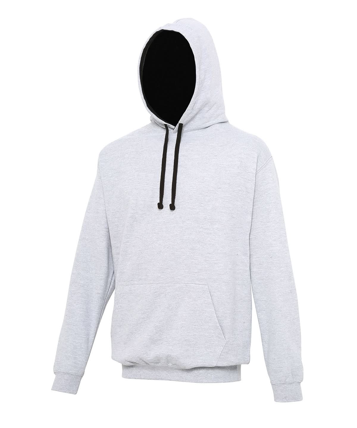 AWDis Just Hoods Varsity Hoodie Heather Greyjet Black JH003 - Heather Greyjet Black - Customisable Hoodies