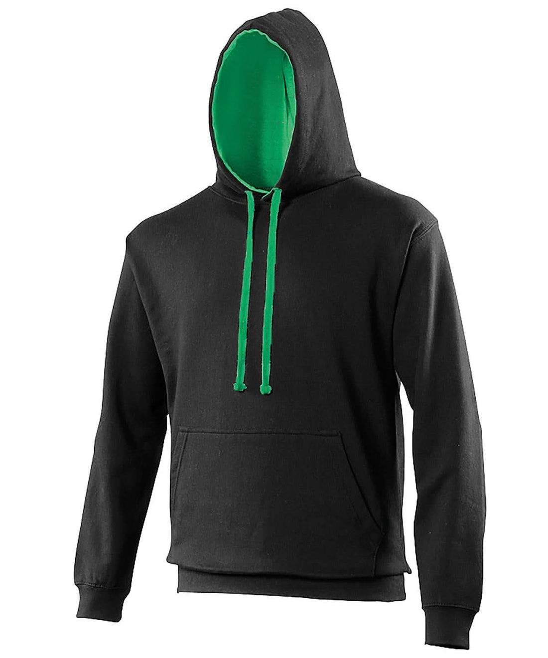 AWDis Just Hoods Varsity Hoodie Jet Blackkelly Green JH003 - Jet Blackkelly Green - Customisable Hoodies