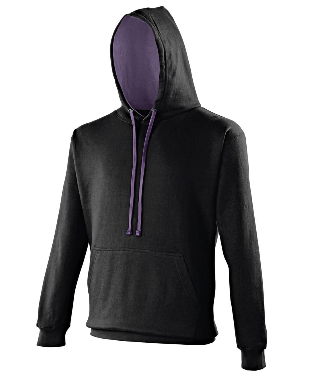 AWDis Just Hoods Varsity Hoodie Jet Blackpurple JH003 - Jet Blackpurple - Customisable Hoodies