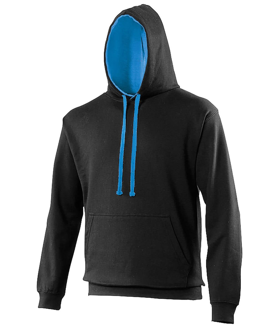 AWDis Just Hoods Varsity Hoodie Jet Blacksapphire Blue JH003 - Jet Blacksapphire Blue - Customisable Hoodies