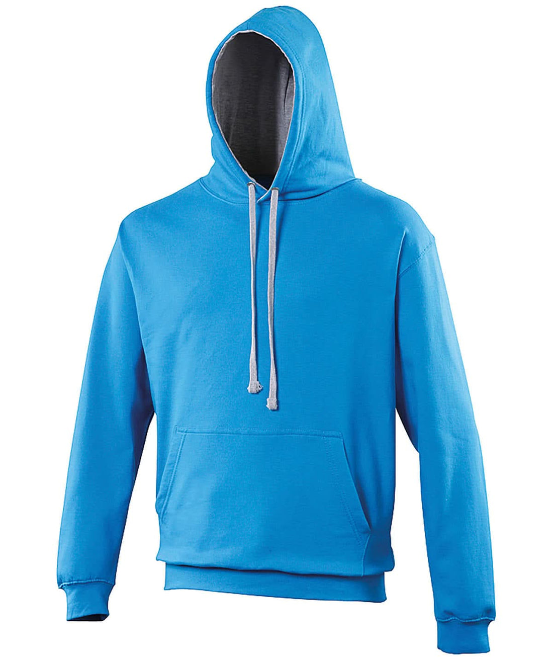 AWDis Just Hoods Varsity Hoodie Sapphire Blueheather Grey JH003 - Sapphire Blueheather Grey - Customisable Hoodies
