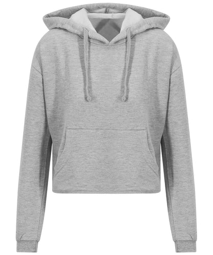 AWDis Just Hoods Womens cropped hoodie JH016 - Heather Grey - Customisable Hoodies