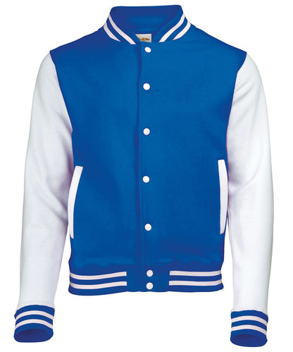 AWDis Just Hoods Varsity jacket JH043 - Royal Blue White - Customisable Jackets