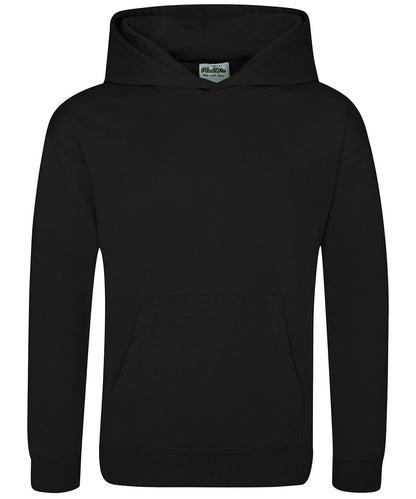 AWDis Just Hoods Kids sports polyester hoodie JH06J - Jet Black - Customisable Hoodies