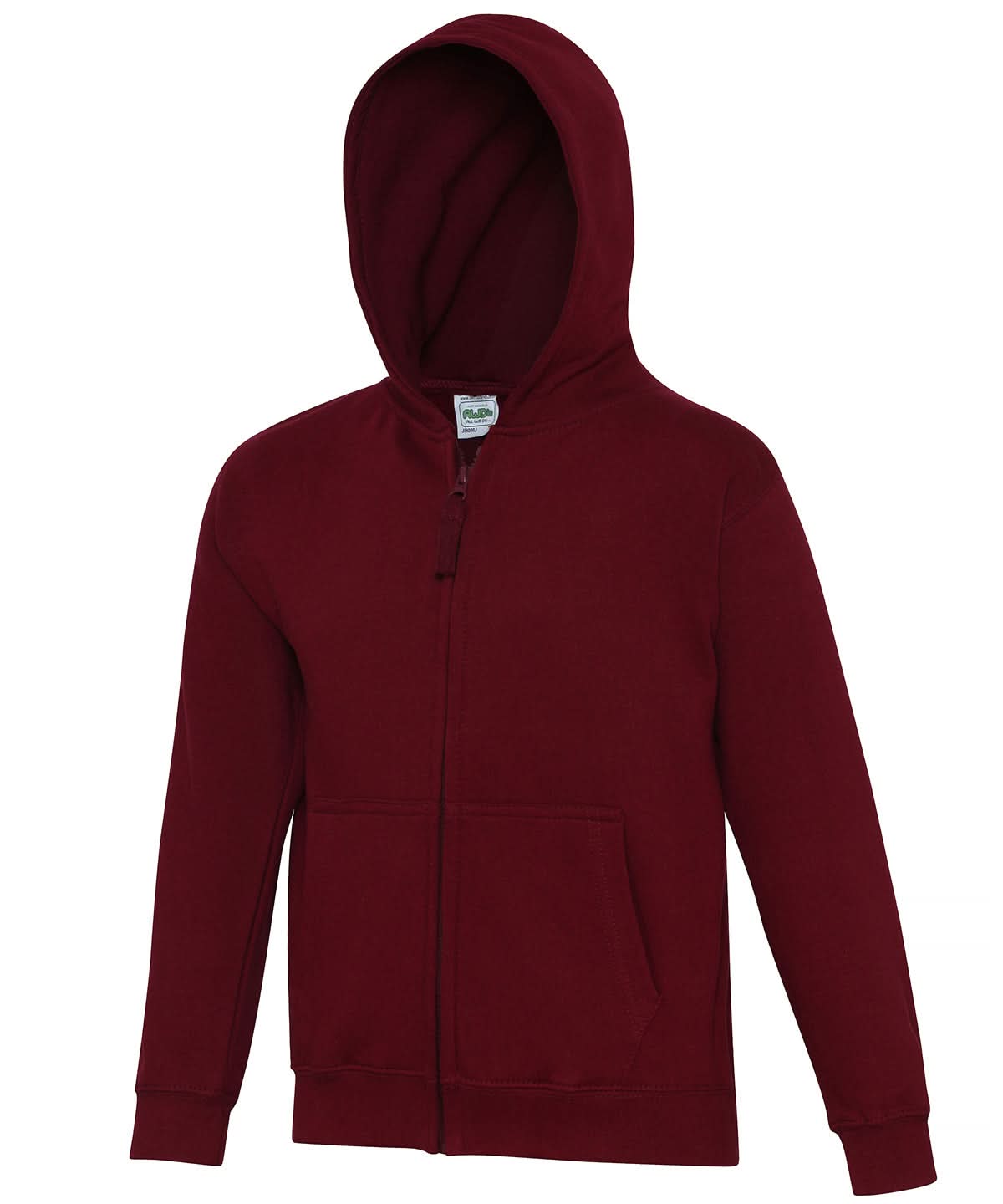 AWDis Just Hoods Kids zoodie JH50J - Burgundy - Customisable Hoodies