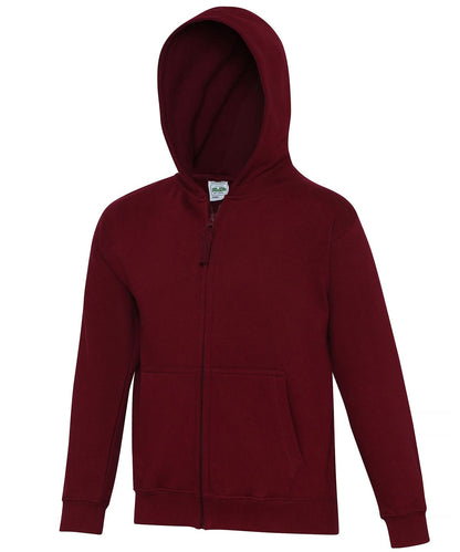 AWDis Just Hoods Kids zoodie JH50J - Burgundy - Customisable Hoodies
