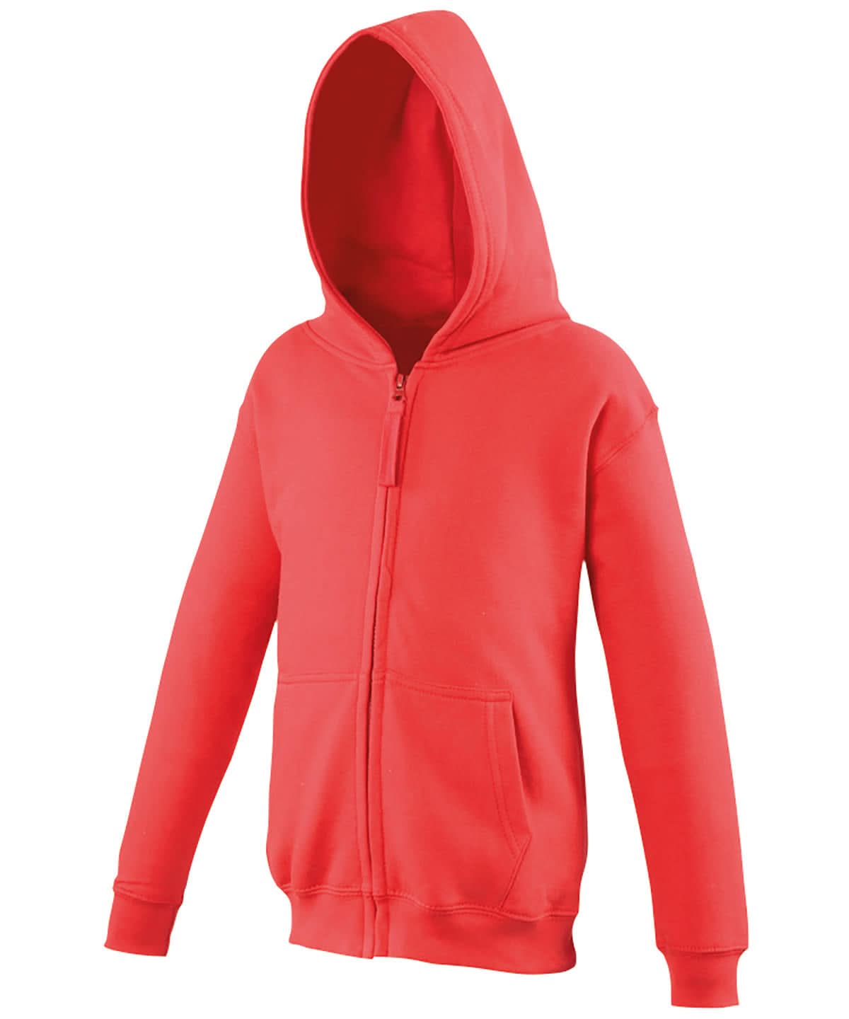 AWDis Just Hoods Kids zoodie JH50J - Fire Red - Customisable Hoodies