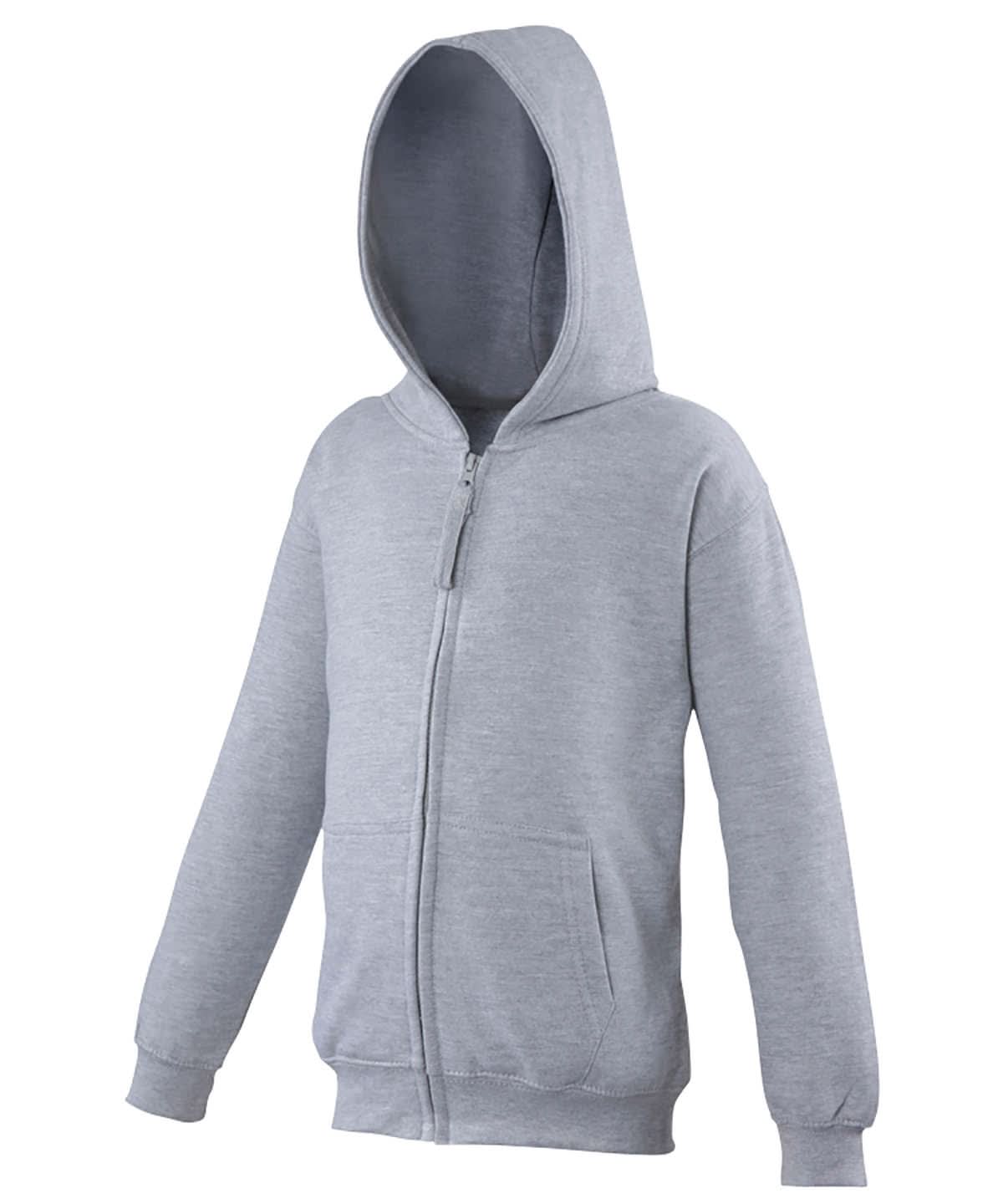 AWDis Just Hoods Kids zoodie JH50J - Heather Grey - Customisable Hoodies