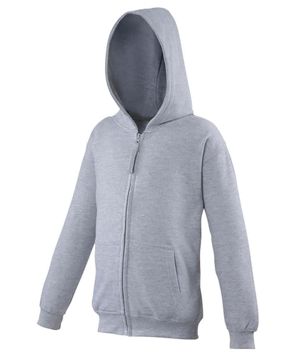 AWDis Just Hoods Kids zoodie JH50J - Heather Grey - Customisable Hoodies