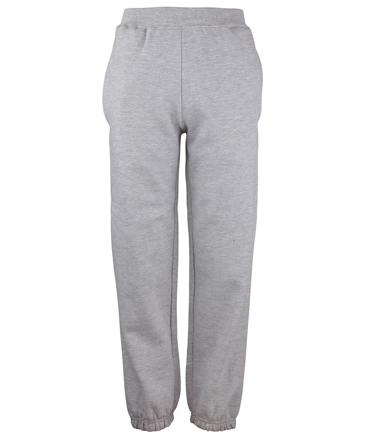 AWDis Just Hoods Kids cuffed sweatpants JH72J - Heather Grey - Customisable Sweatpants