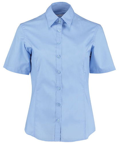 Kustom Kit Business blouse short sleeved tailored fit K742F - Light Blue - Customisable Shirts