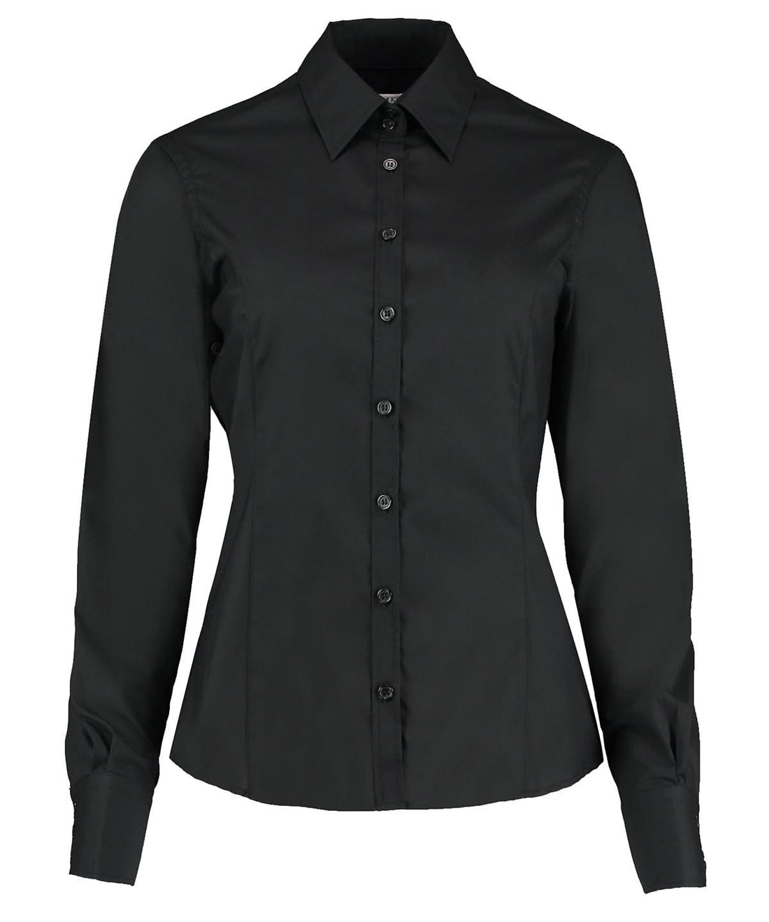 Kustom Kit Business blouse long sleeved tailored fit K743F - Black - Customisable Shirts