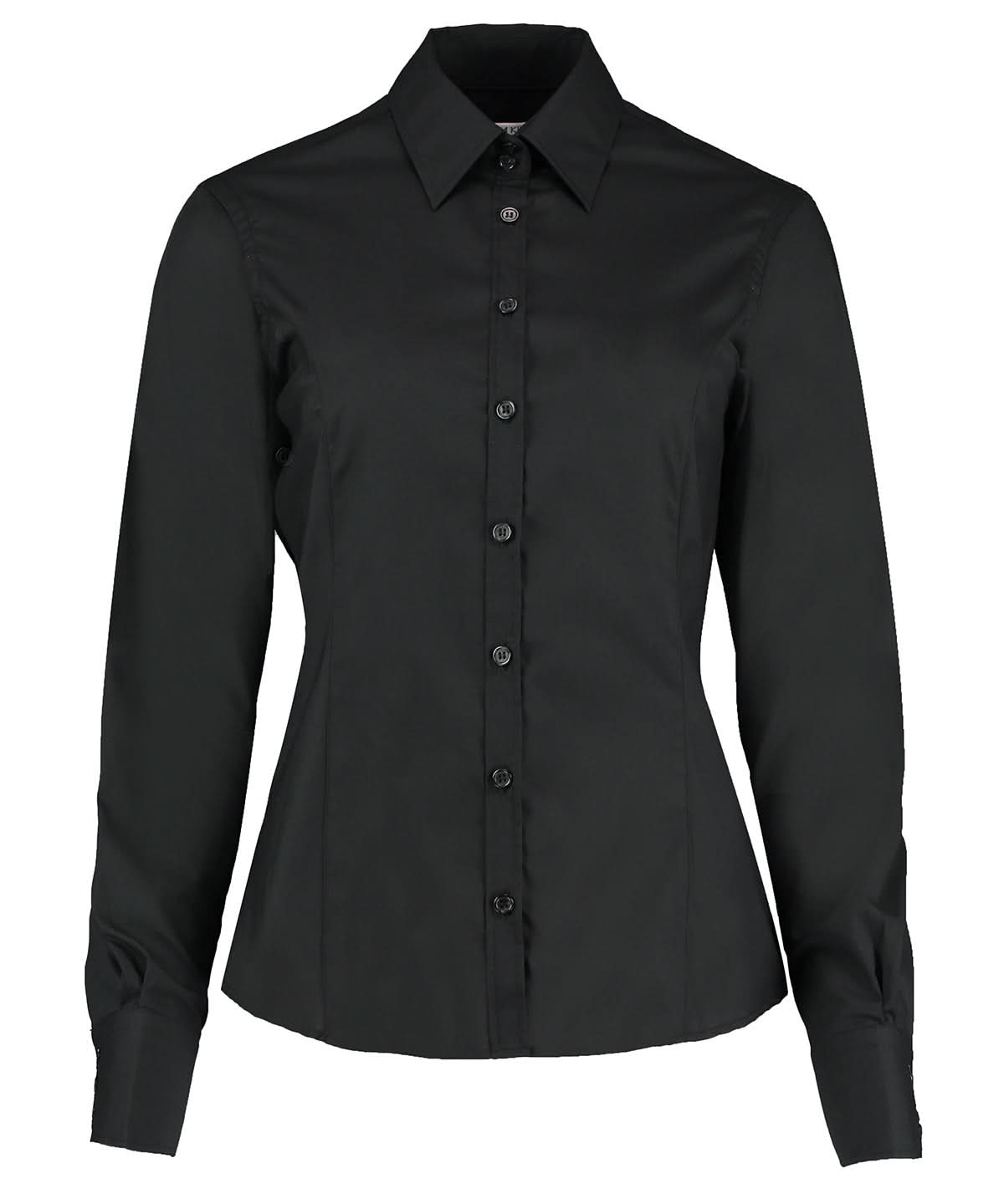 Kustom Kit Business blouse long sleeved tailored fit K743F - Black - Customisable Shirts