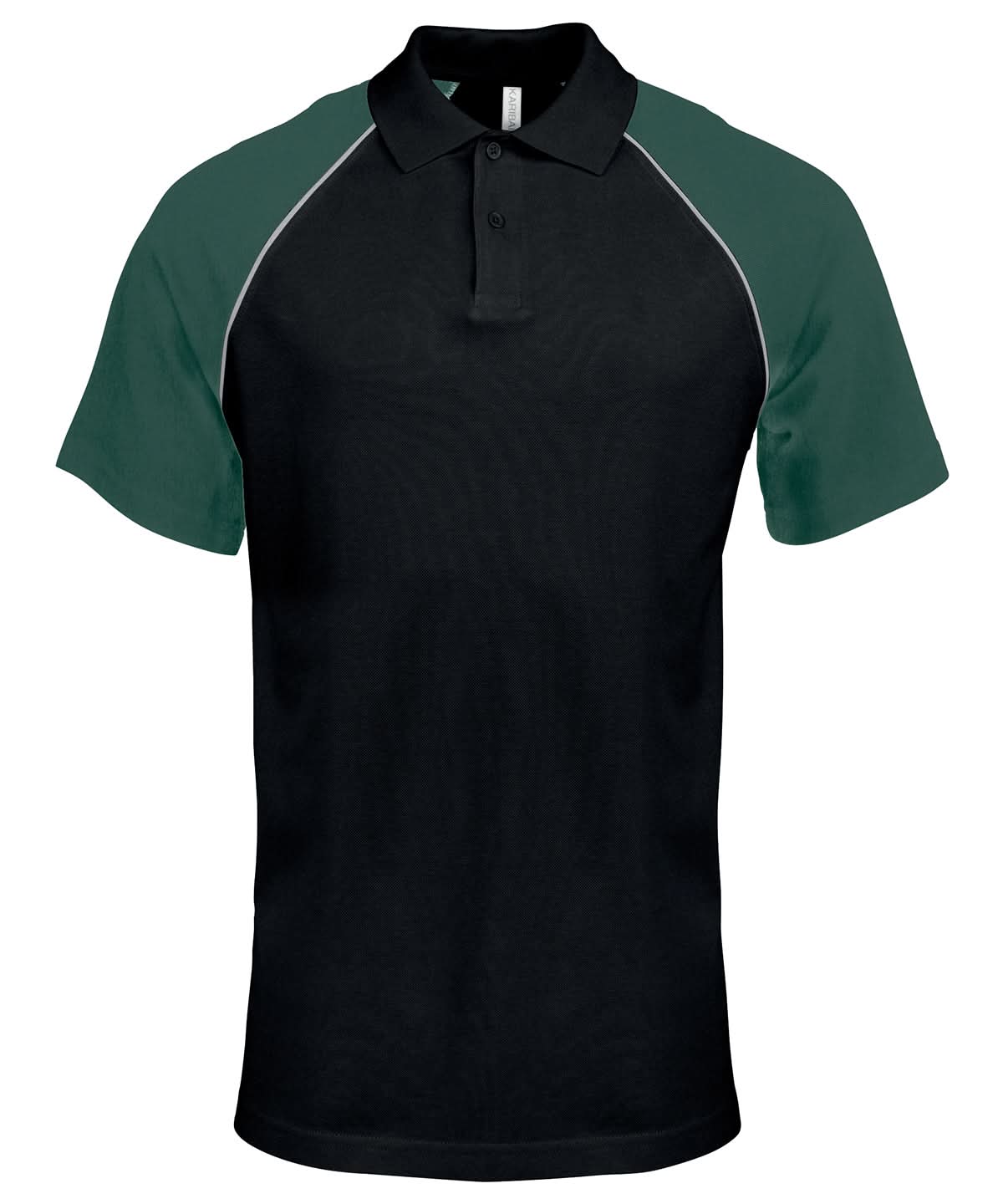 Kariban Polo baseball contrast polo shirt KB226 - Black Light Grey Green - Customisable Polos
