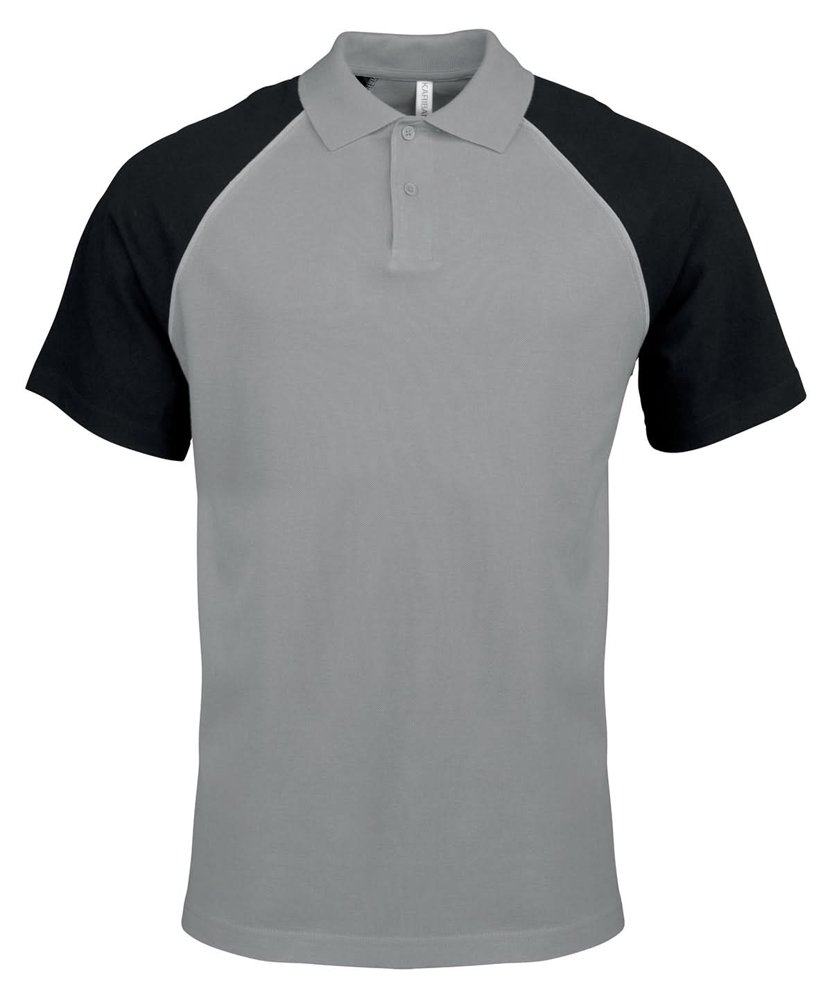 Kariban Polo baseball contrast polo shirt KB226 - Slate Grey Light Grey Black - Customisable Polos