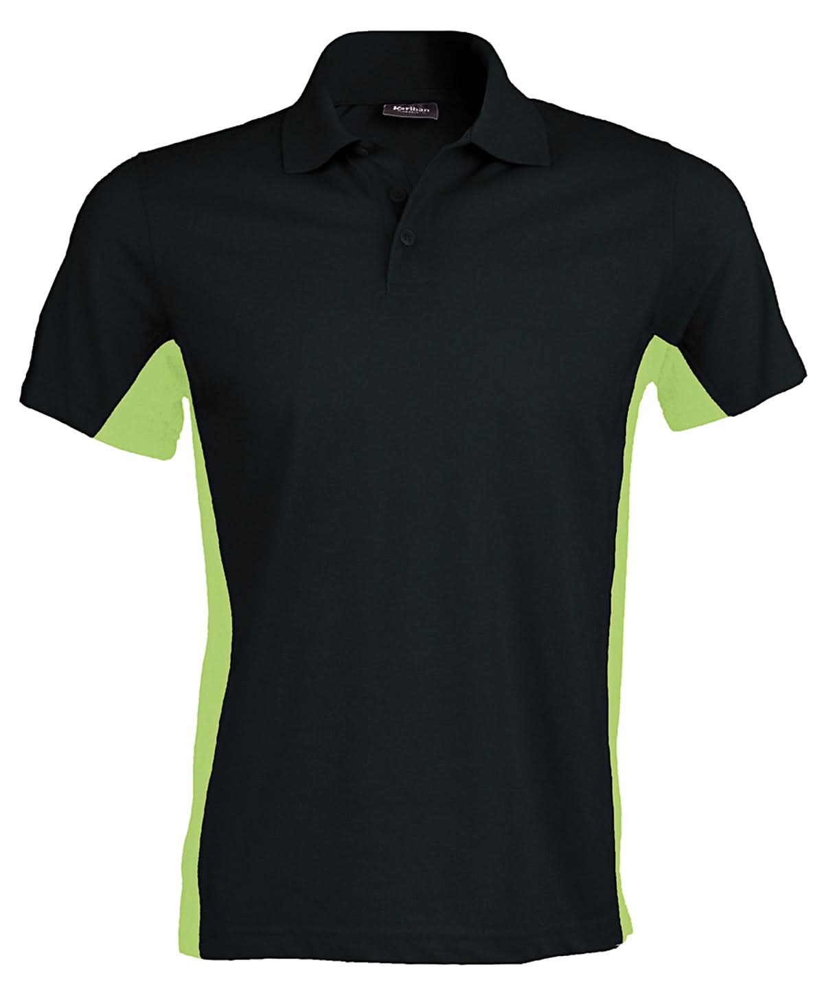 Kariban Flags short sleeve bi colour polo shirt KB232 - Black Lime - Customisable Polos