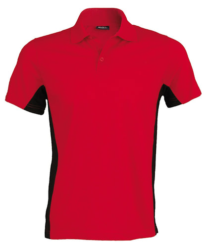 Kariban Flags short sleeve bi colour polo shirt KB232 - Red Black - Customisable Polos