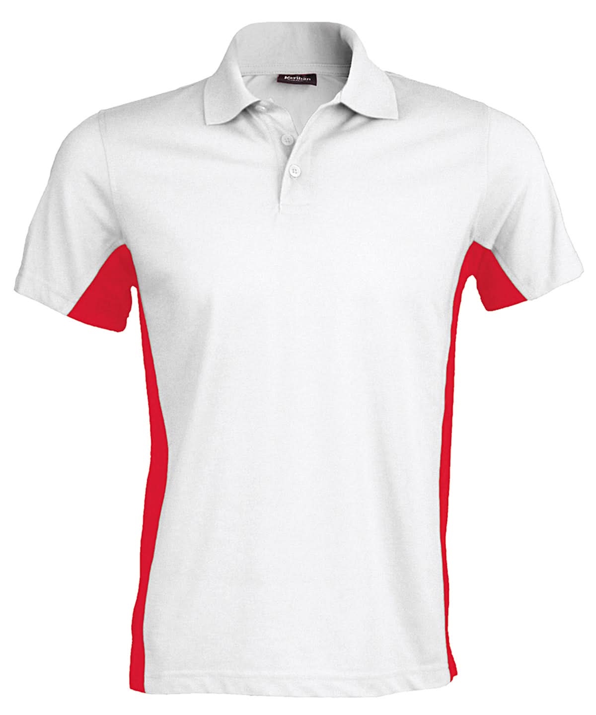 Kariban Flags short sleeve bi colour polo shirt KB232 - White Red - Customisable Polos
