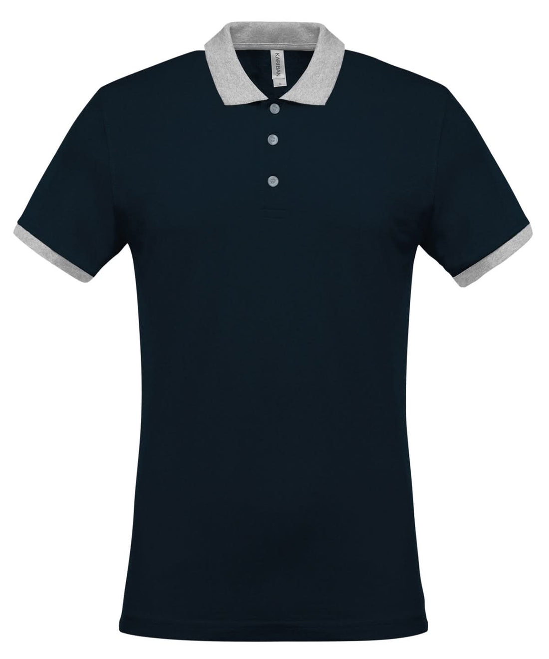 Kariban Two tone piqu polo shirt KB258 - Navy Oxford Grey - Customisable Polos