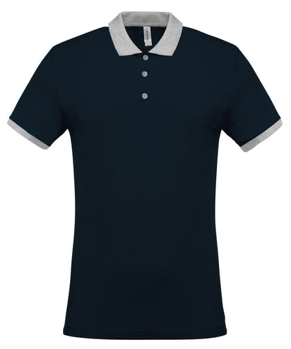 Kariban Two tone piqu polo shirt KB258 - Navy Oxford Grey - Customisable Polos