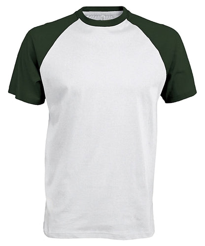 Kariban Baseball Short sleeved two tone T shirt KB330 - White Forest - Customisable T-Shirts